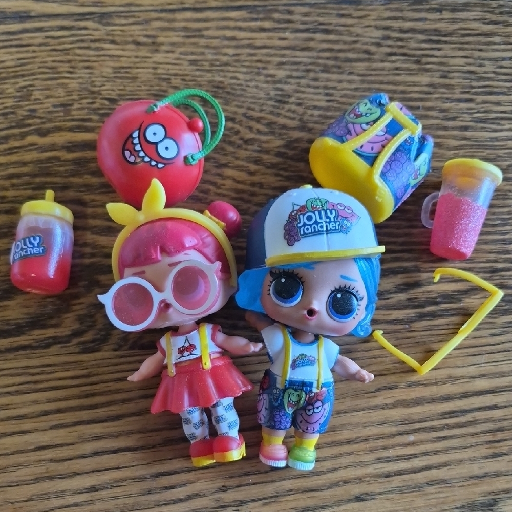 Kids Dolls Playset - Blue & Pink Fashion Figures